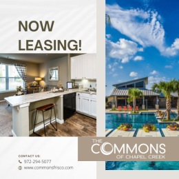 Stop by our leasing office today, walk ins welcome! 😊 Instagram post from @commonsfrisco on July 10, 2024 10:04:23am